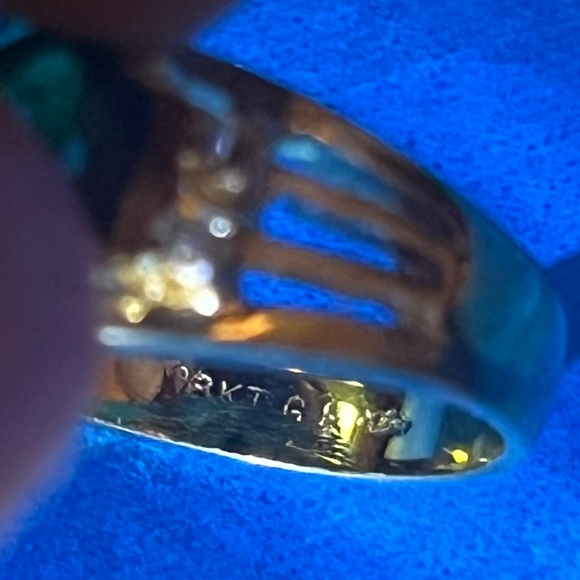 Vintage 18k GE yellow gold emerald green simulated diamond ring size 6.5 - Picture 4 of 4